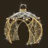Décor 3D Boule de Noël monumentale lumineuse avec tunnel H3m extérieure 9864 LED blanc chaud et blanc froid 24V professionnel