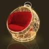 Décor géant boule de Noël lumineuse 3D fauteuil rouge 2m extérieur 3760 LED blanc chaud et blanc froid scintillant 24V professio