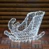Traineau lumineux du père noël 3D cristaux acryliques 120 LED blanc froid fixe extérieur professionnel