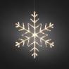 Flocon de neige lumineux 2D 60cm 60 LED blanc chaud acrylique 24V câble transparent