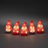 Lot de 5 Pères Noël lumineux 3D en acrylique 40 LED Blanc chaud 24V