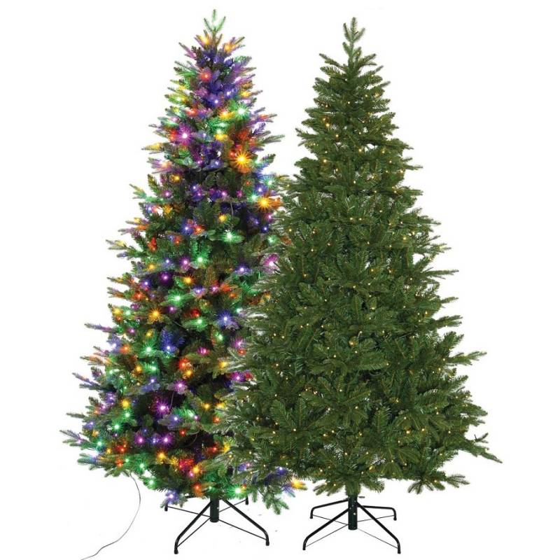 Sapin lumineux 2,3M 650 led blanc chaud et multicolore 8 animations IP44