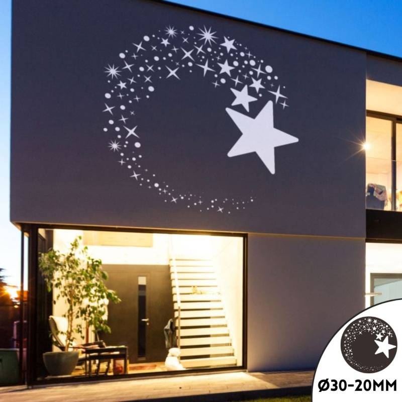 Gobo Ø30-20mm Spirale d'étoiles blanches sur fond noir uniquement pour Projecteurs LED Professionnels