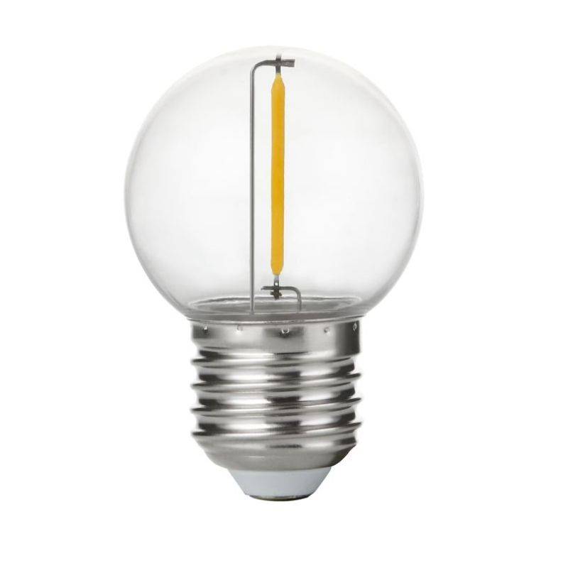 Ampoule Guinguette en plastique transparent filament LED 1W Blanc Chaud culot E27