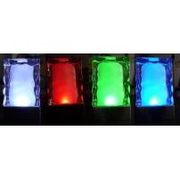 Lot de 2 centres de table iceberg  lumineux LED changement de couleur rechargeable télécommande en verre professionnel