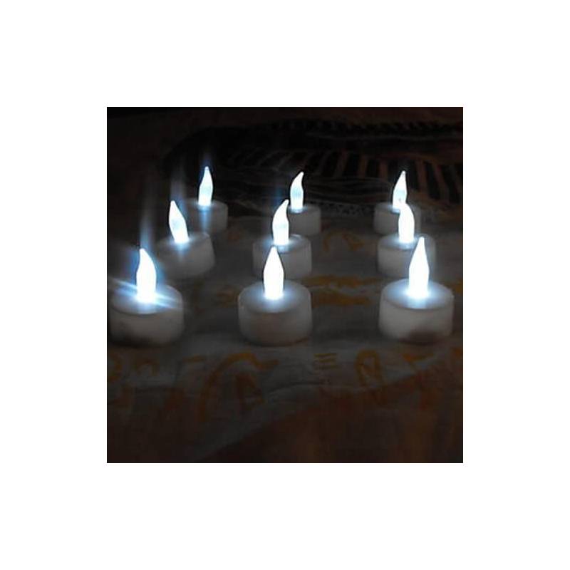 Set de 12 bougies rechargeable avec photophore blanc froid professionnel