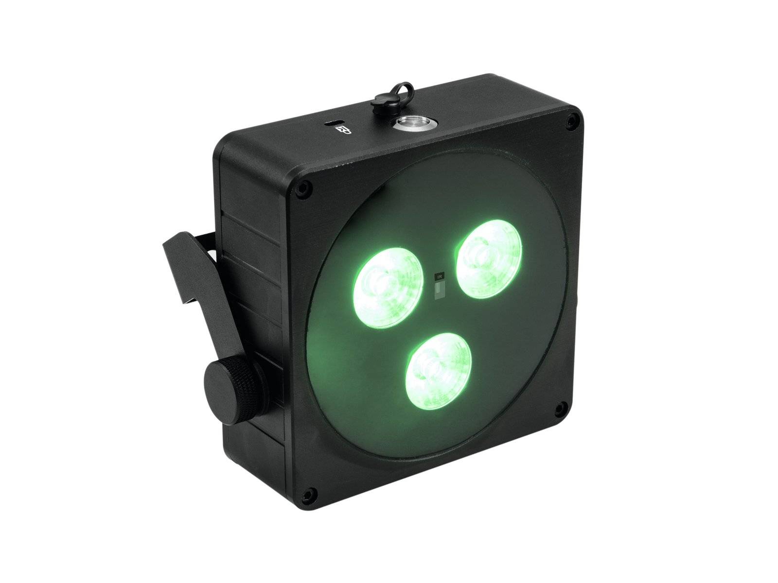 Projecteur rechargeable plat LED RGBW DMX 24W noir 3 faisceaux
