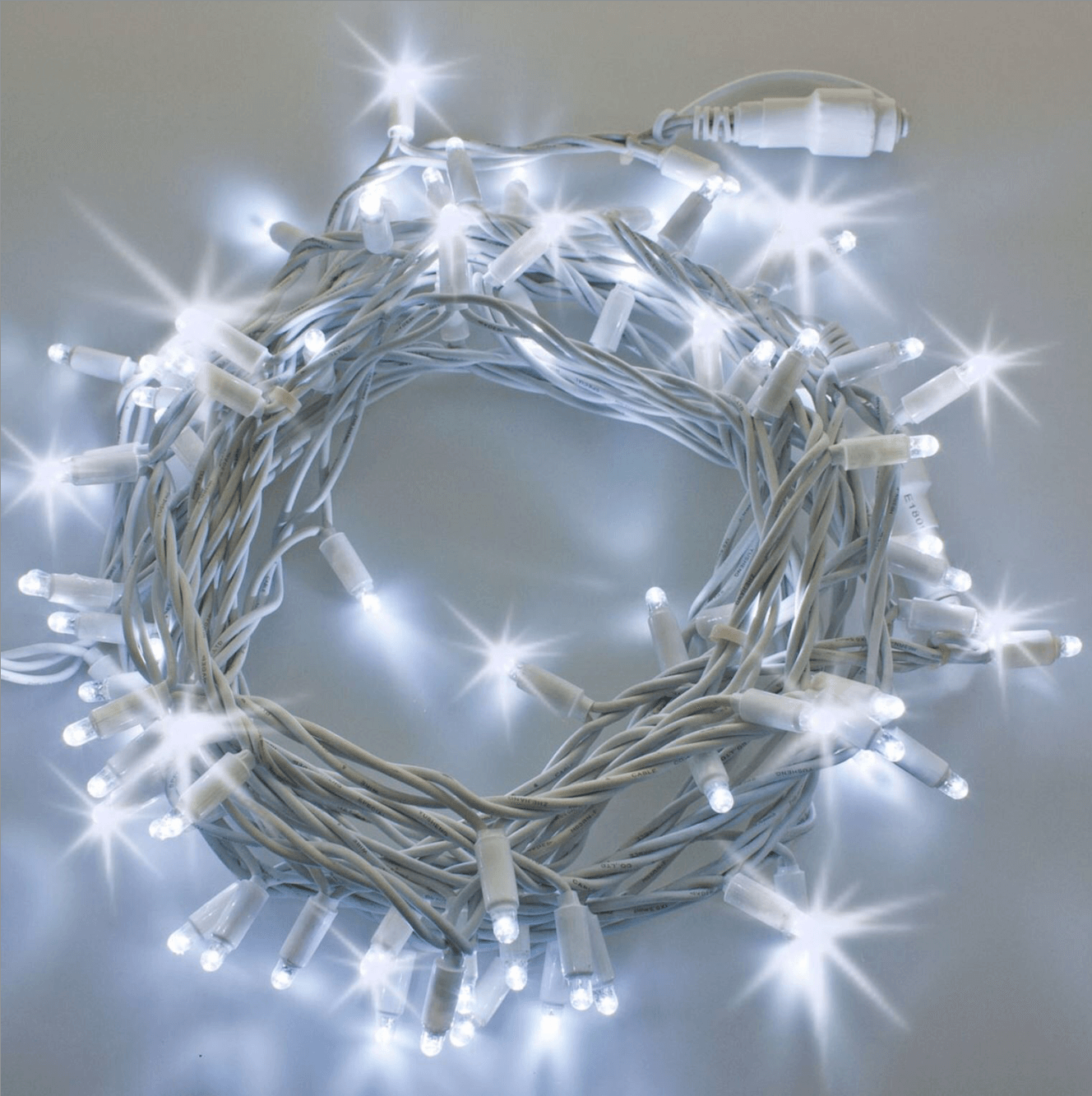 Guirlande argenté 10 mètres 100 LED - lumière blanche froide