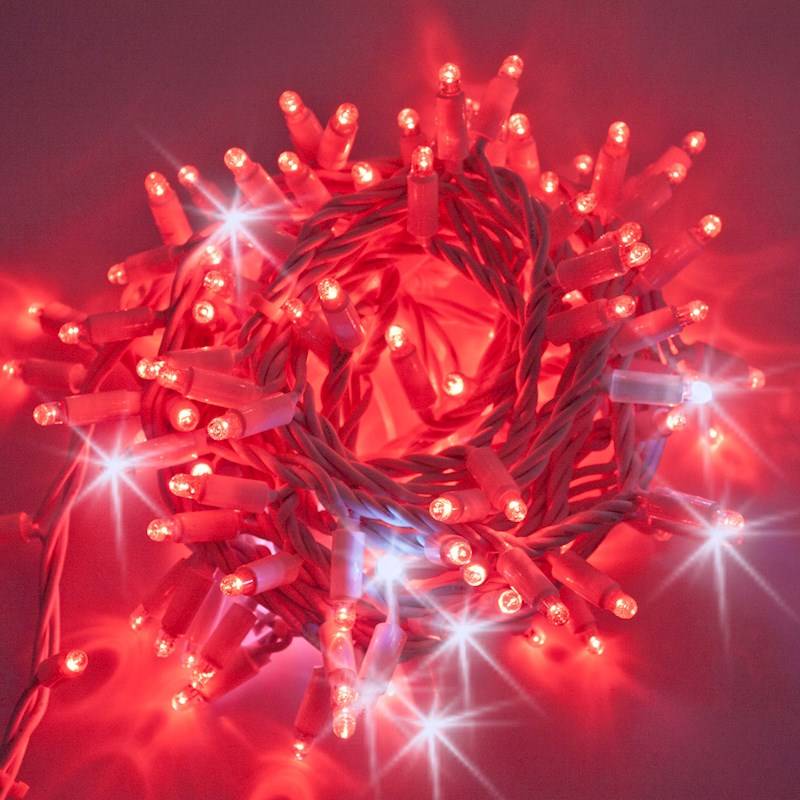 Guirlande lumineuse extérieure 20m LED rouges et flash, IP55