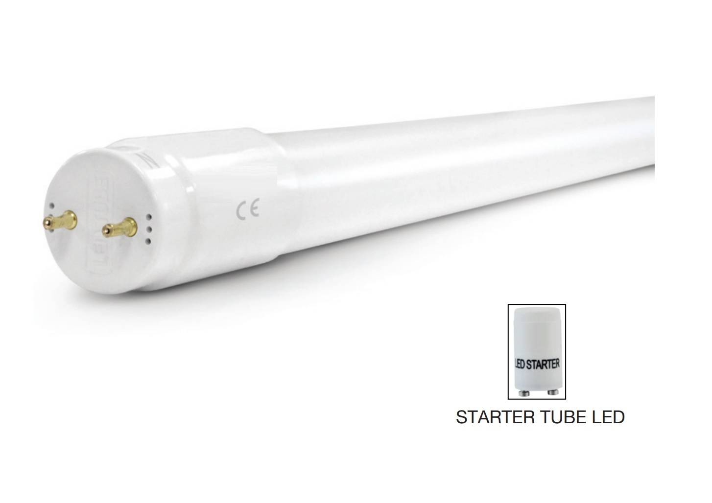Tube neon led T8 60cm blanc chaud 3000k 10W avec starter