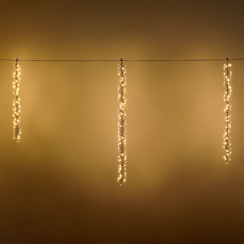 Salcar - Guirlande Lumineuse à LED 3 m x 3 m IP44 étanche étoiles LED Rideau  Lumineux pour Noël, fêtes, intérieur, 8 programmes de Changement de lumière  (Blanc Chaud) [Classe énergétique A++] 