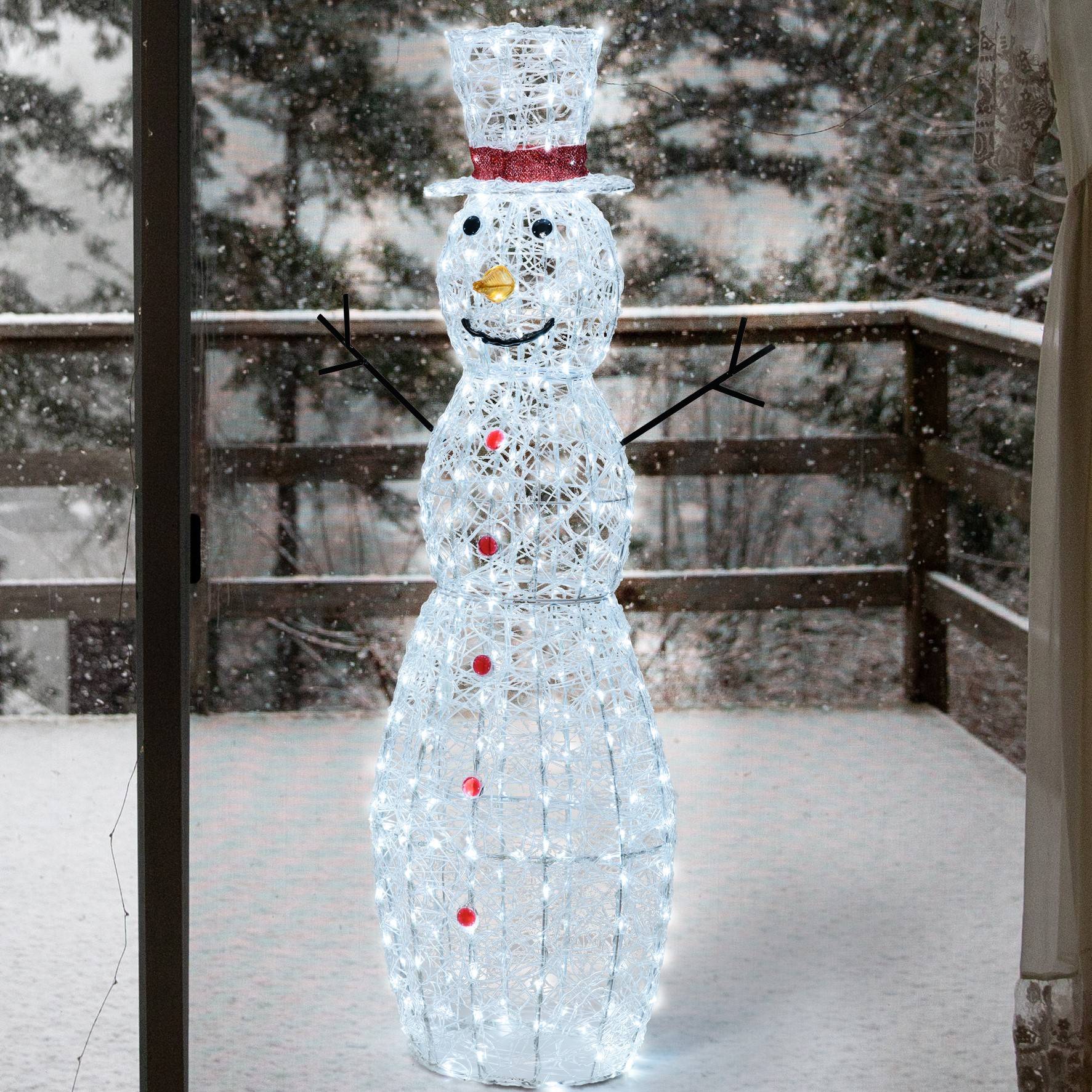 Décoration LED bonhomme de neige lumineux 30cm
