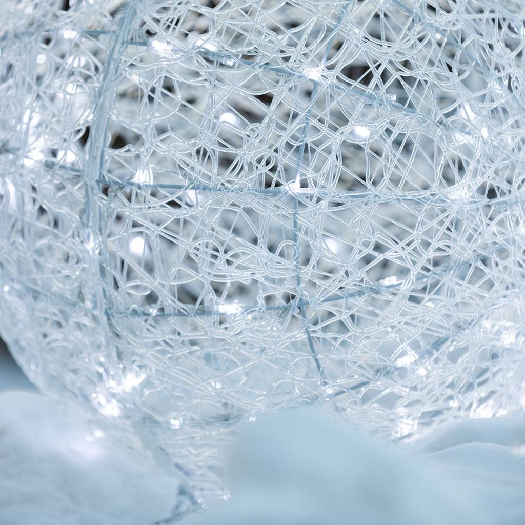 Sphère lumineuse de Noël acrylique D56cm 220 LED blanc froid 8