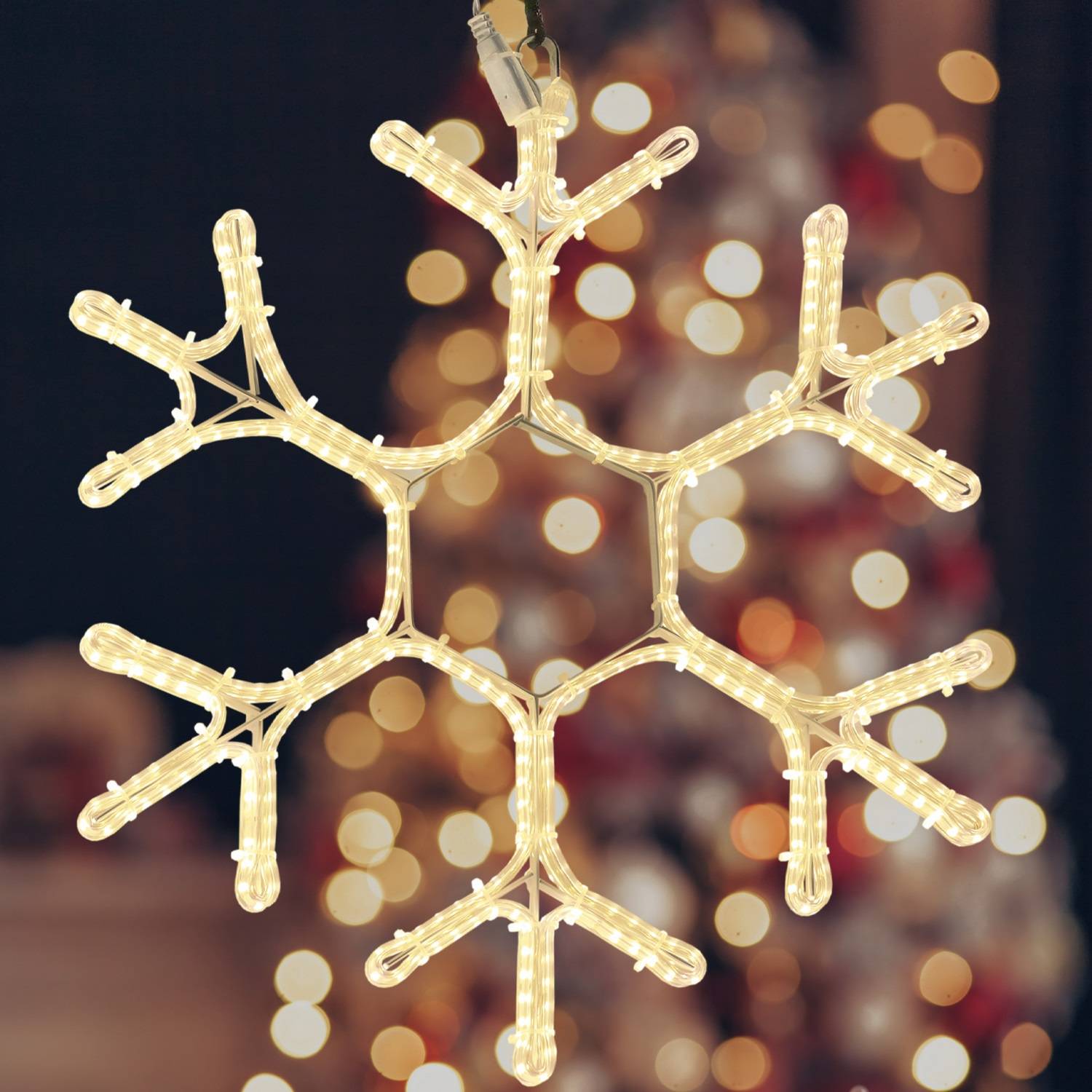 Lights4fun Décoration de Noël Néon Flocon de Neige pour Extérieur de 70cm 