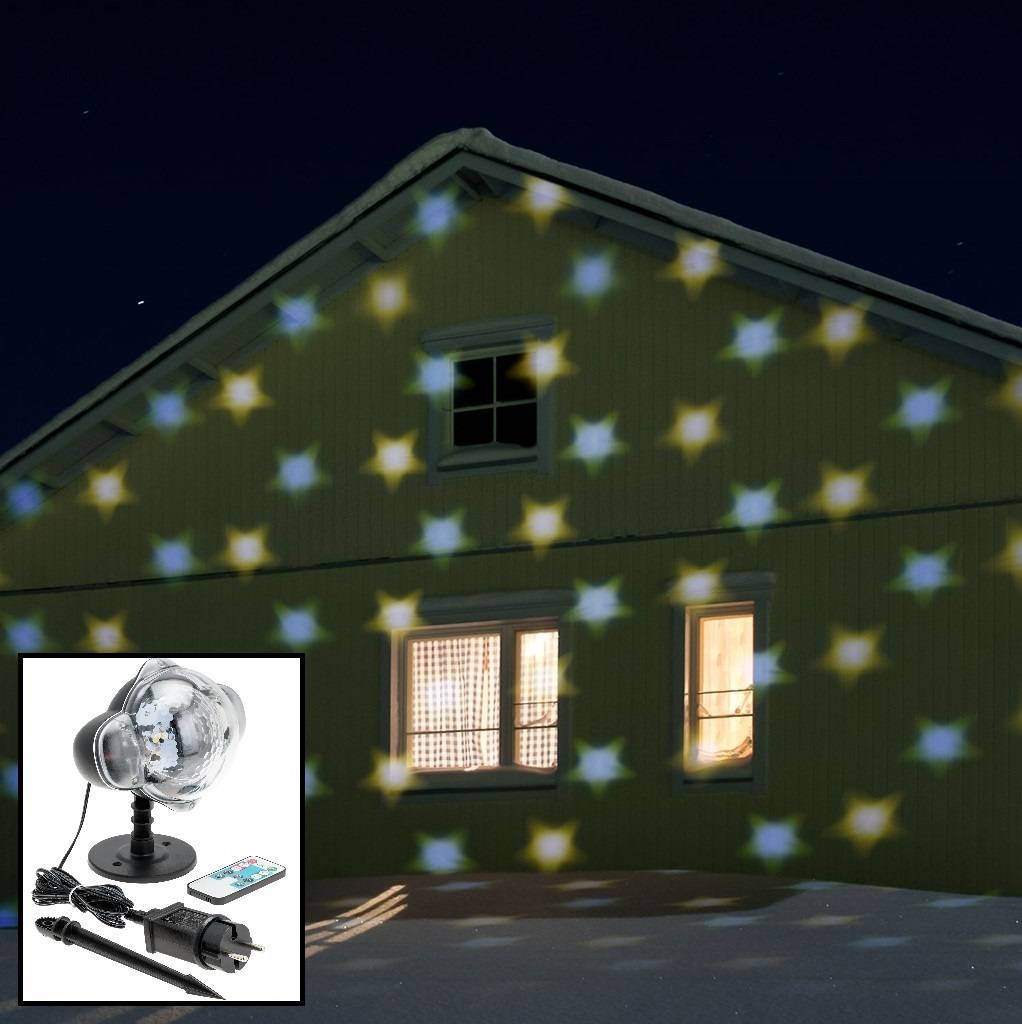 Projecteur pluie d'étoiles LED blanc chaud et froid télécommande 3W  extérieur