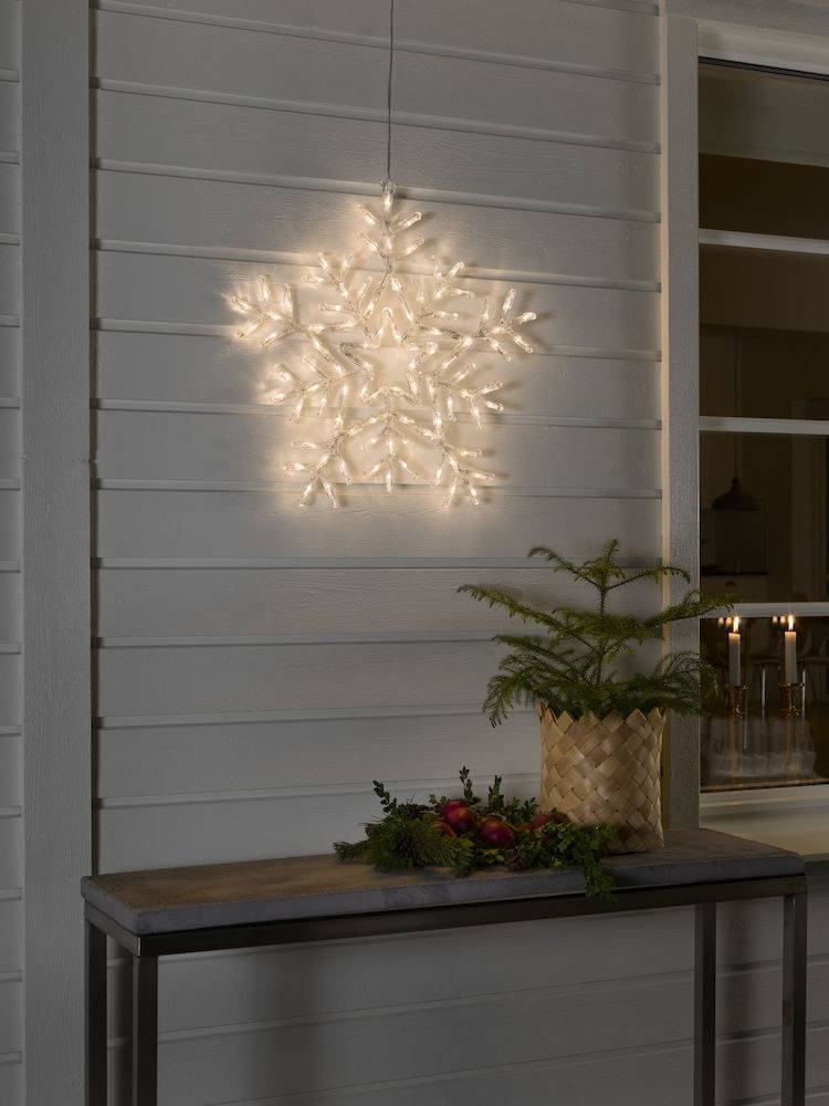10 m 70 lumières décoratives en forme de flocon de neige avec interface  extensible, AC 110 V (blanc chaud)
