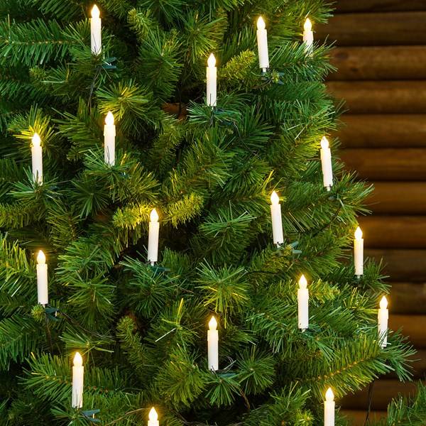 Guirlande lumineuse d'intérieur 20 LED blanc chaud câble vert 7,8 m décor  bougies