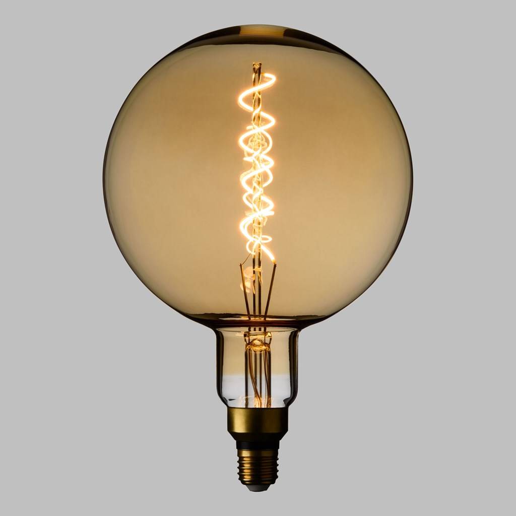 Ampoule déco filament LED XXL dimmable E27 SPLASH 200 lumens en verre ambré  Ø16cm