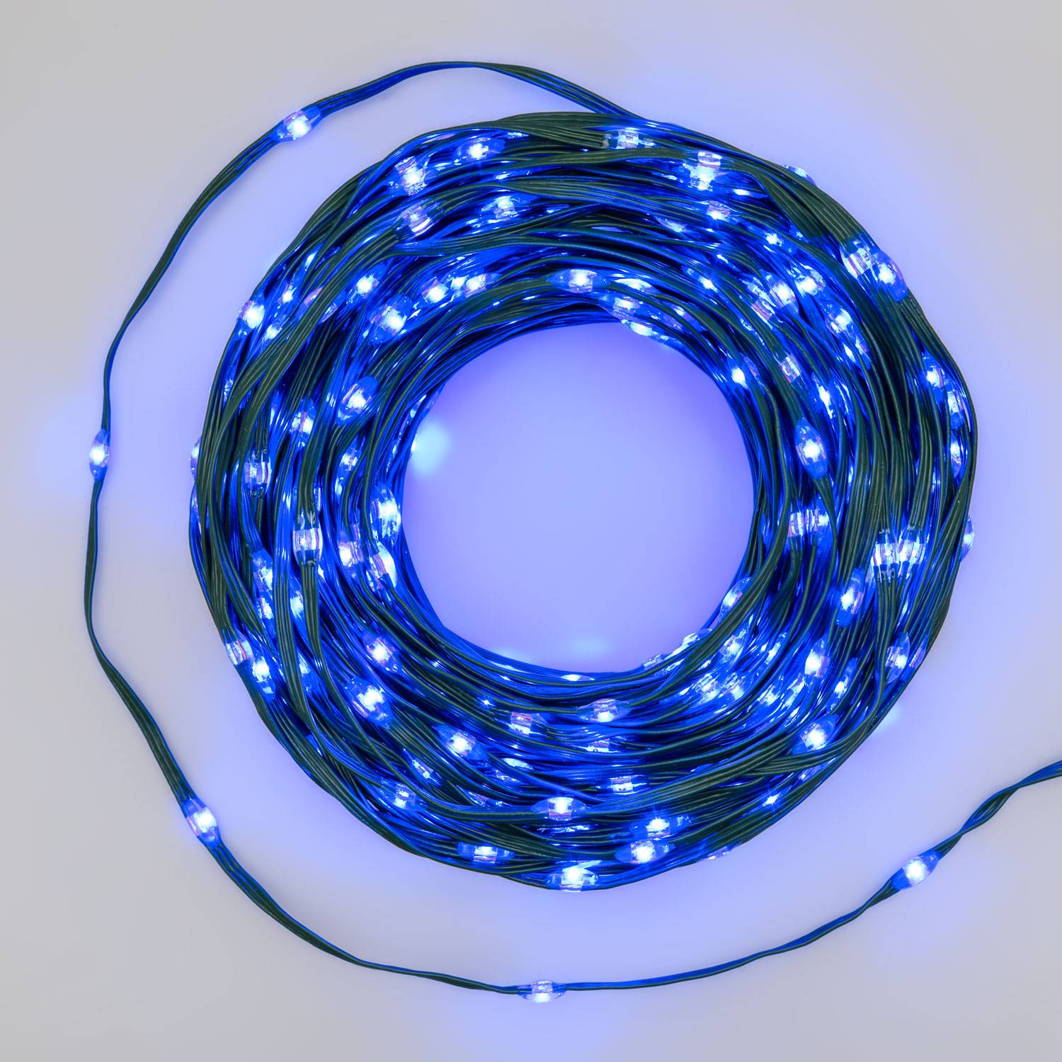 Guirlande lumineuse LED bleu IP44 12,5M 8 jeux timer mémoire câble