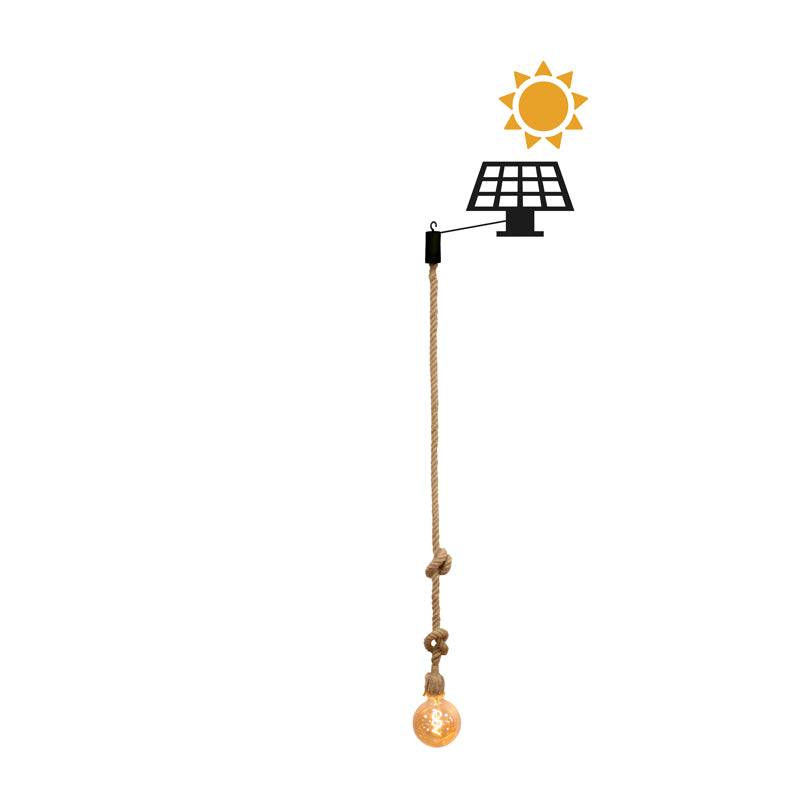 Lampe suspendue LED interrupteur solaire 20 cm lampe solaire décoration de  jardin lampe solaire pour extérieur corde de chanvre verre, lettrage, corde  de chanvre marron, 10x LED blanc chaud