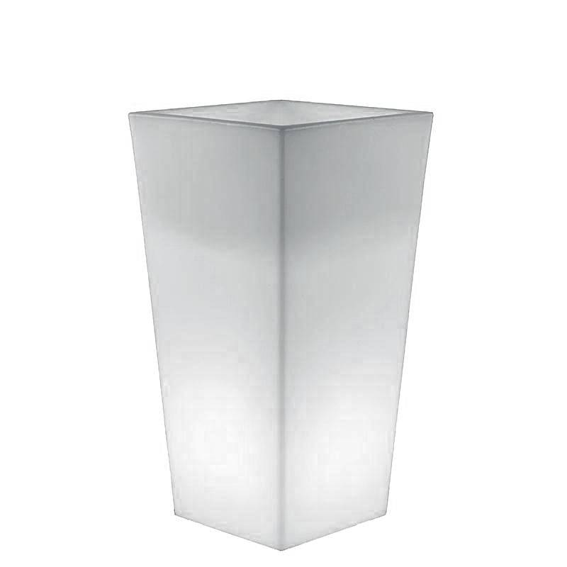 Pot de fleur extérieur lumineux cylindre FICUS 60 LED blanc froid 9L