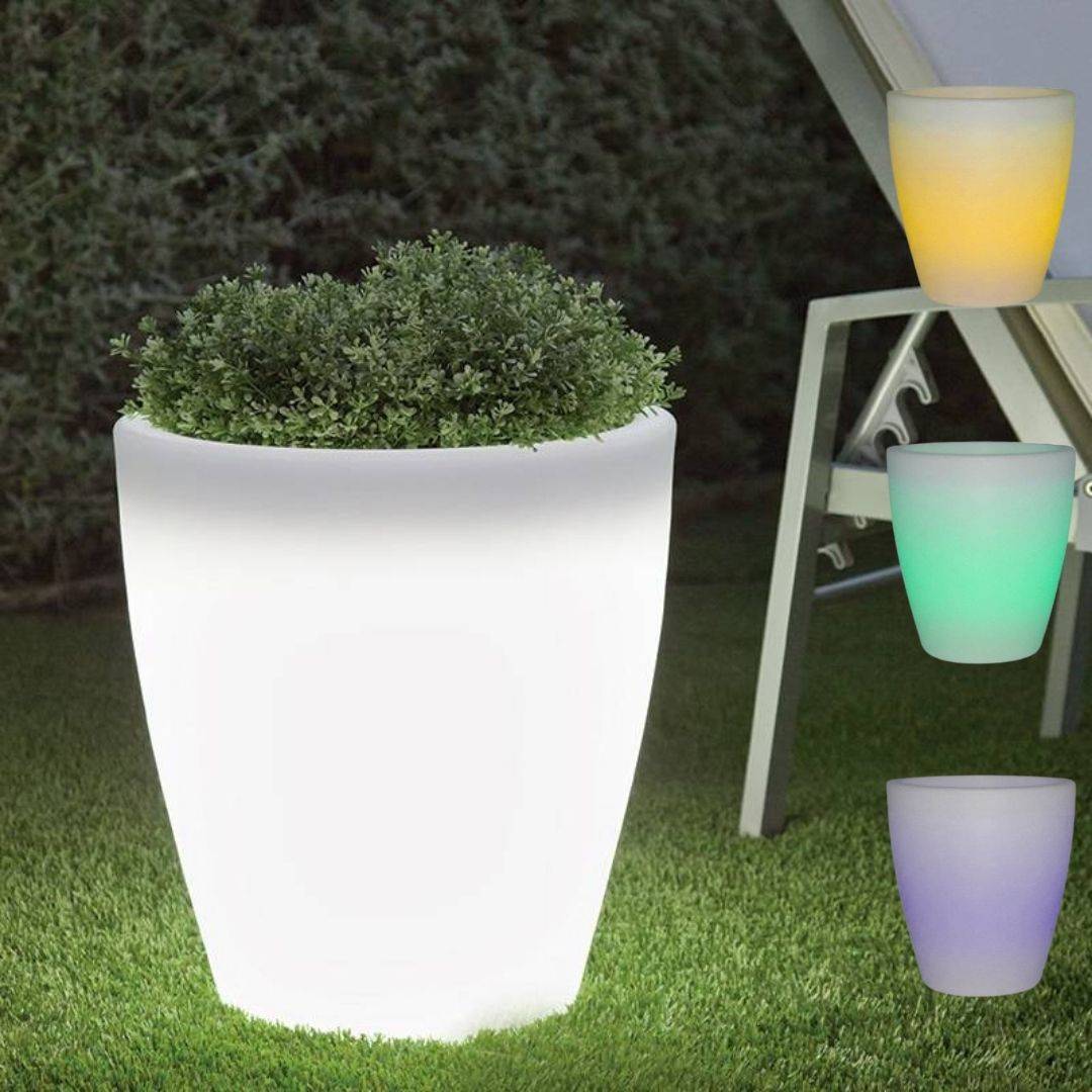 MAGNOLIA Pot lumineux LED d'extérieur RGB solaire rechargeable