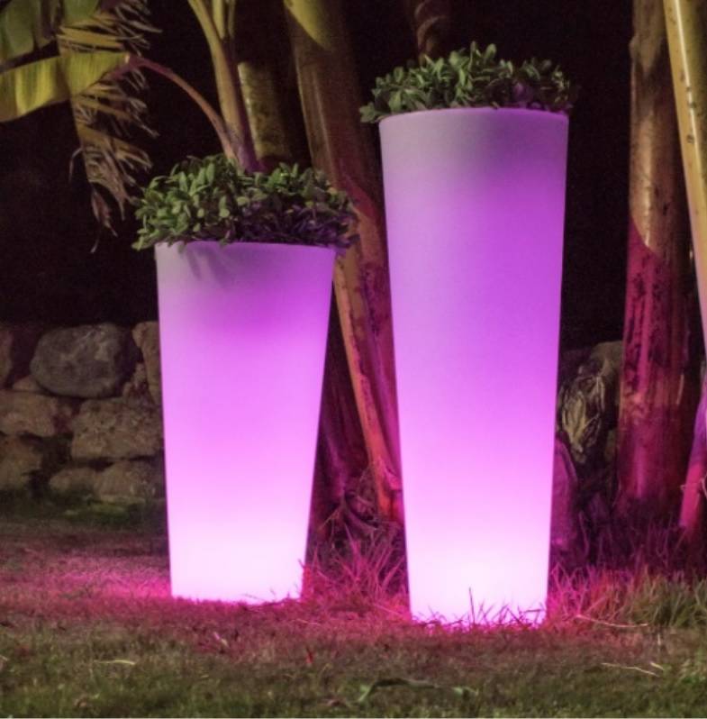 RGB LED lumière solaire pot de fleur design jardin décoration