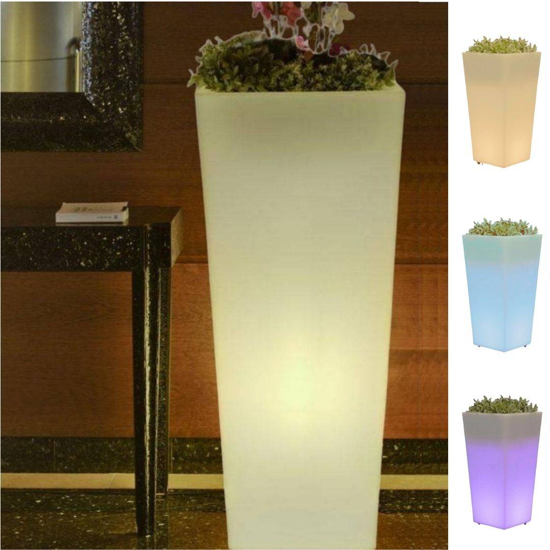 Tondo vase lumineux solaire 102 cm éclairage jardin extérieur LED RVB