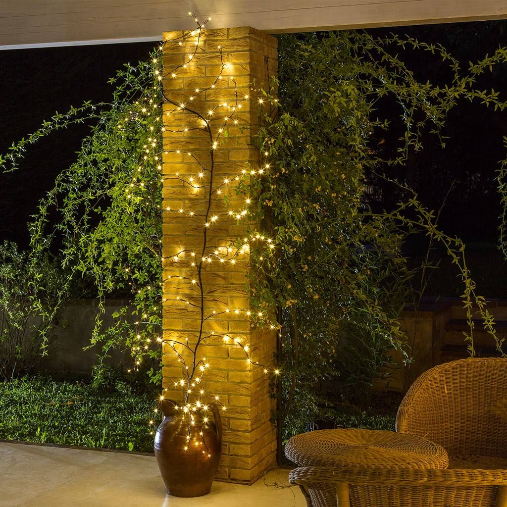Branche lumineuse murale marron 288 LED blanc chaud lumière fixe