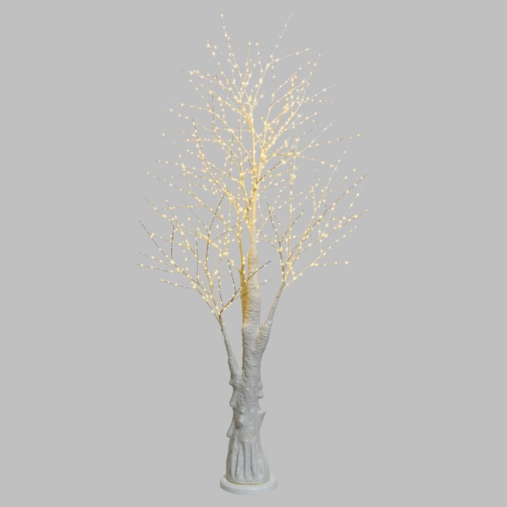 Arbre lumineux de Noël métal 90 cm 210 LED blanc chaud et froid
