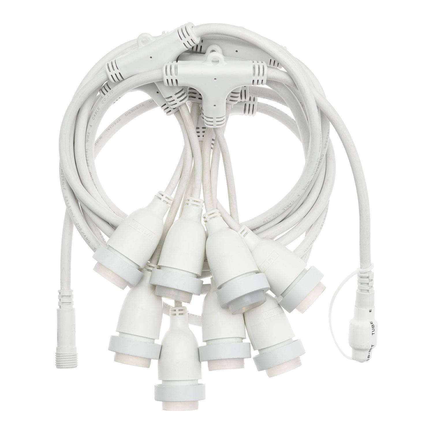Câble de rallonge blanc 5M pour guirlande guinguette IP44 Lotti 230V