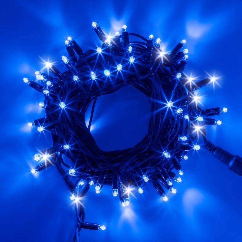 Guirlande Lumineuse 20M 200 MaxiLED bleu et blanc froid scintillant IP67  câble vert 230V professionnelle