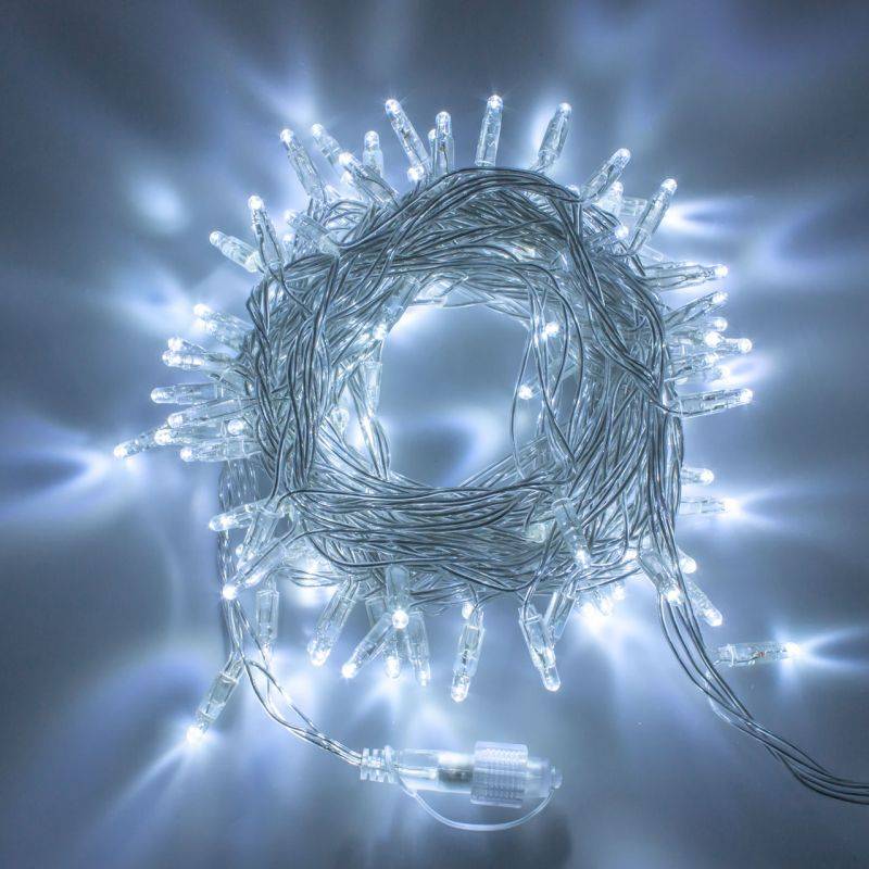 10 m 70 lumières décoratives en forme de flocon de neige LED avec interface  extensible, AC 220V (lumière blanche)