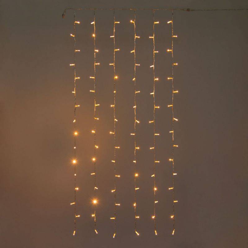Rideau led scintillant 2 x 2 m 96 LED Blanc Chaud