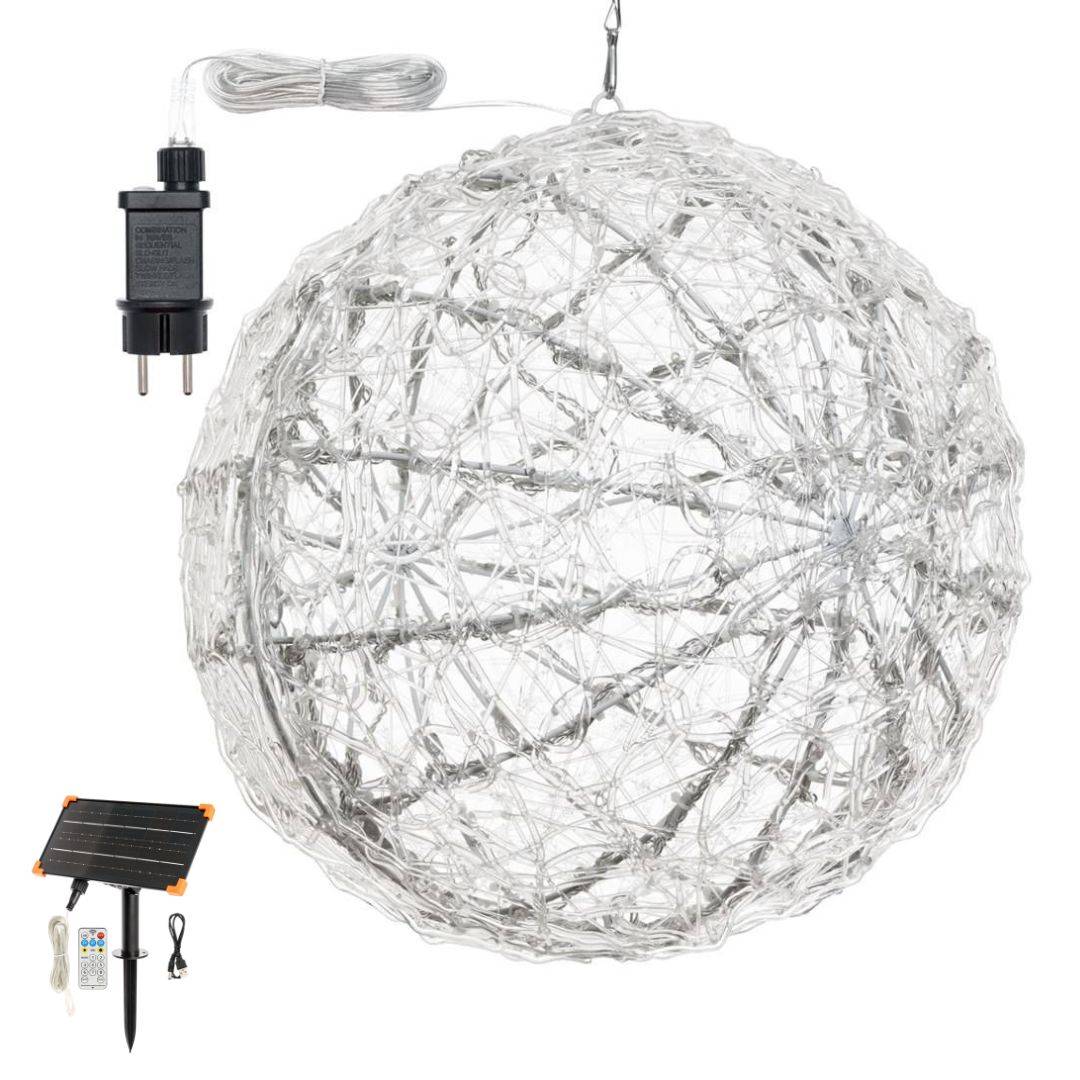 Sphère lumineuse Solaire D36cm 140 LED blanc froid 8 jeux lumières IP44  SMART Connect Lotti 31V