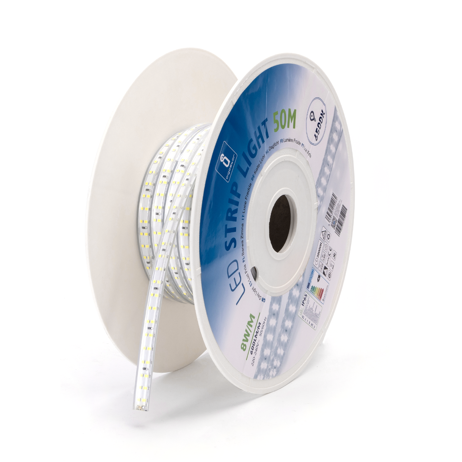 Ruban LED 12V Blanc Froid 60 LEDS 5050 900 lumens par metre Rouleau de 5m  non waterproof